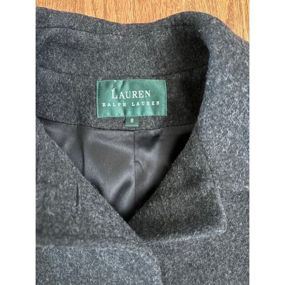 Lauren Ralph Lauren Women’s 100% Wool Coat Size 8 Charcoal Gray Lined Button - Picture 5 of 8